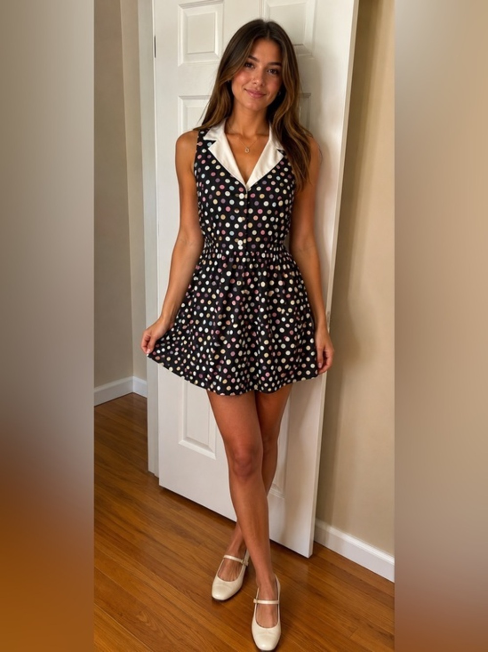 retro like Forever 21 polka dot mini dress size large